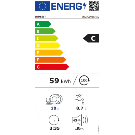 INDESIT IN2IC10BS7A0 Εντοιχιζόμενο Πλυντήριο Πιάτων 10 Σερβίτσια Λευκό INDESIT IN2IC10BS7A0 Εντοιχιζόμενο Πλυντήριο Πιάτων 10 Σερβίτσια Λευκό